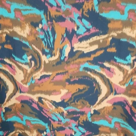 {Adrienne} Psychedelic Print Ballon Sleeve Blouse Size Medium - Picture 9 of 11